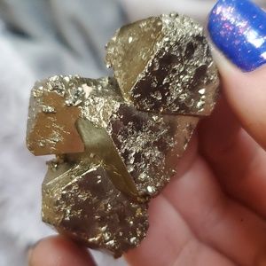 Nice chunky pyrite crystal octagonal pyrite for good luck & manifesting abundanc